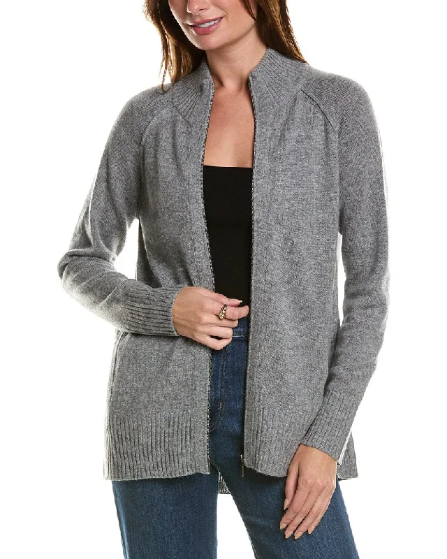 Forte Cashmere Sporty Wool & Cashmere-Blend Cardigan