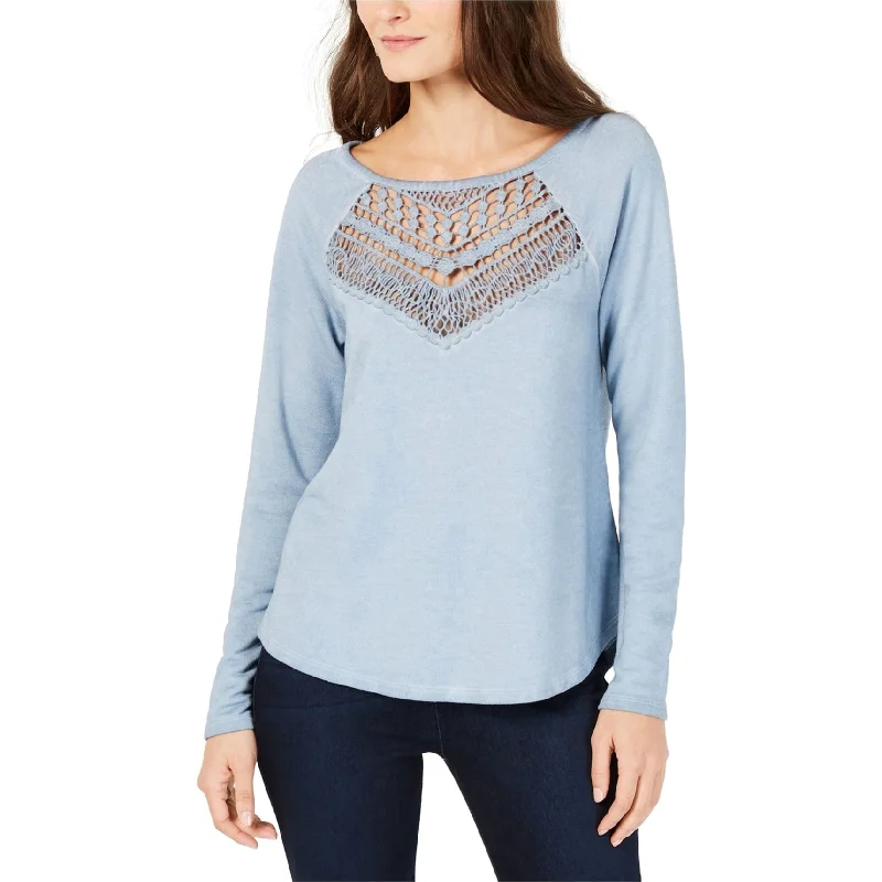 I-N-C Womens Lace Front Detail Sweatshirt