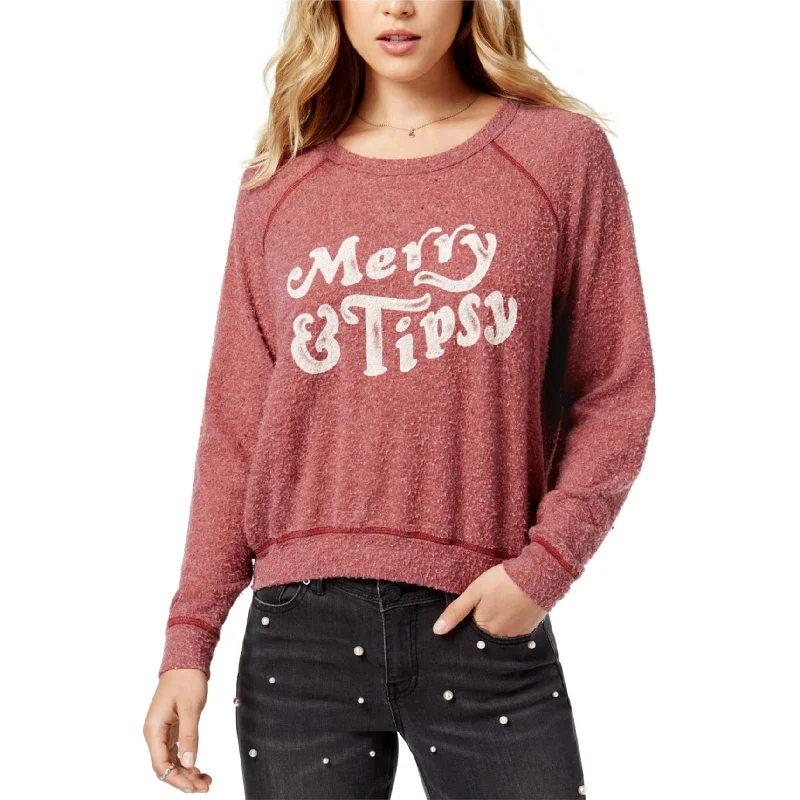 Project Social T Womens Merry & Tipsy Sweatshirt, Red, Small