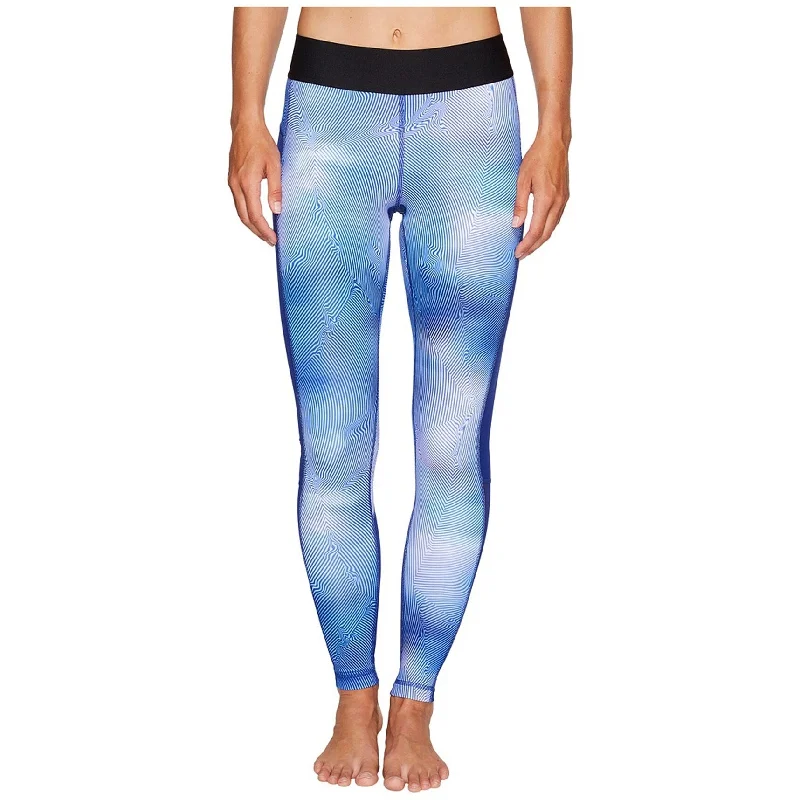 Reebok Womens Techspiration Tight Compression Athletic Pants, Blue, Small