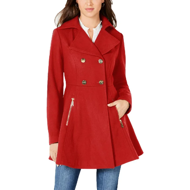 Laundry by Shelli Segal Womens Wool Blend Midi Pea Coat