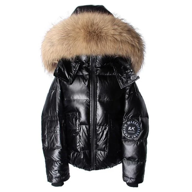 Waterproof Winter Women's Big Real Fox Fur Collar Down Coats & Jackets