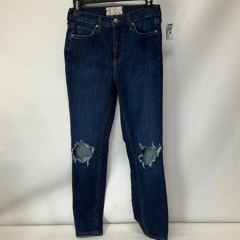 Jeans Skinny By Free People In Blue Denim, Size: 6