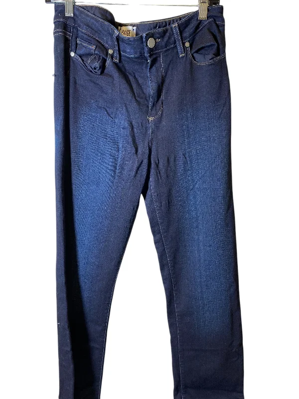 Jeans Straight By Paige In Navy, Size: 12