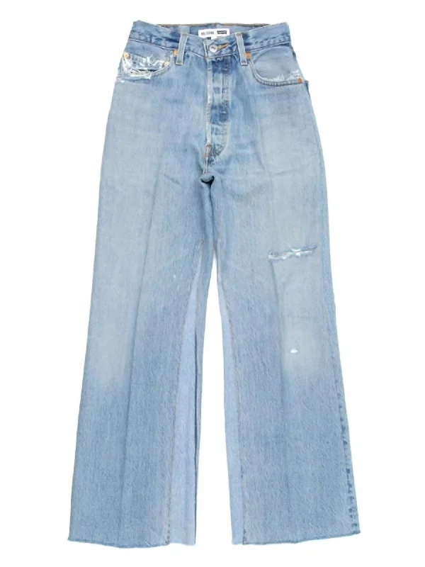 Women's High Rise Wide Leg Crop Jeans In Indigo