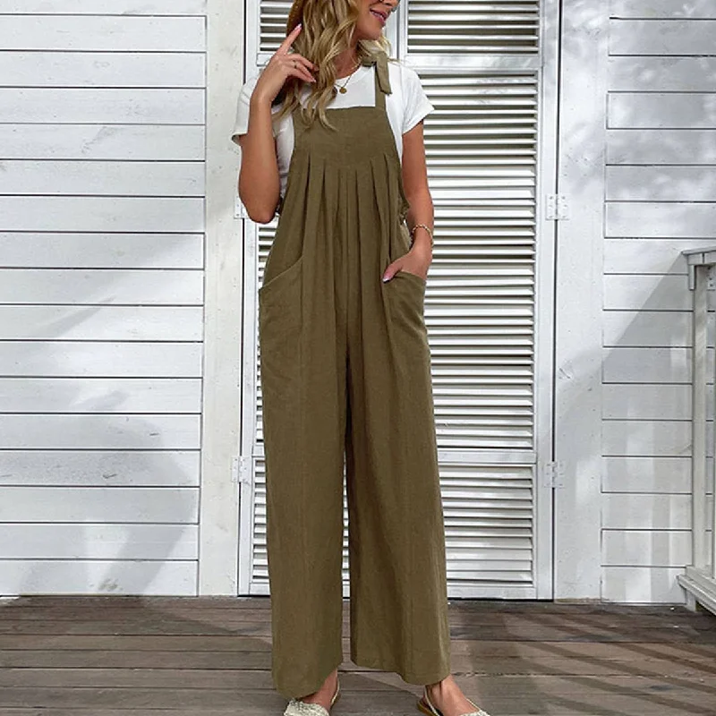 COTTON AND LINEN PLEATED JUMPSUIT_CWSJS0622