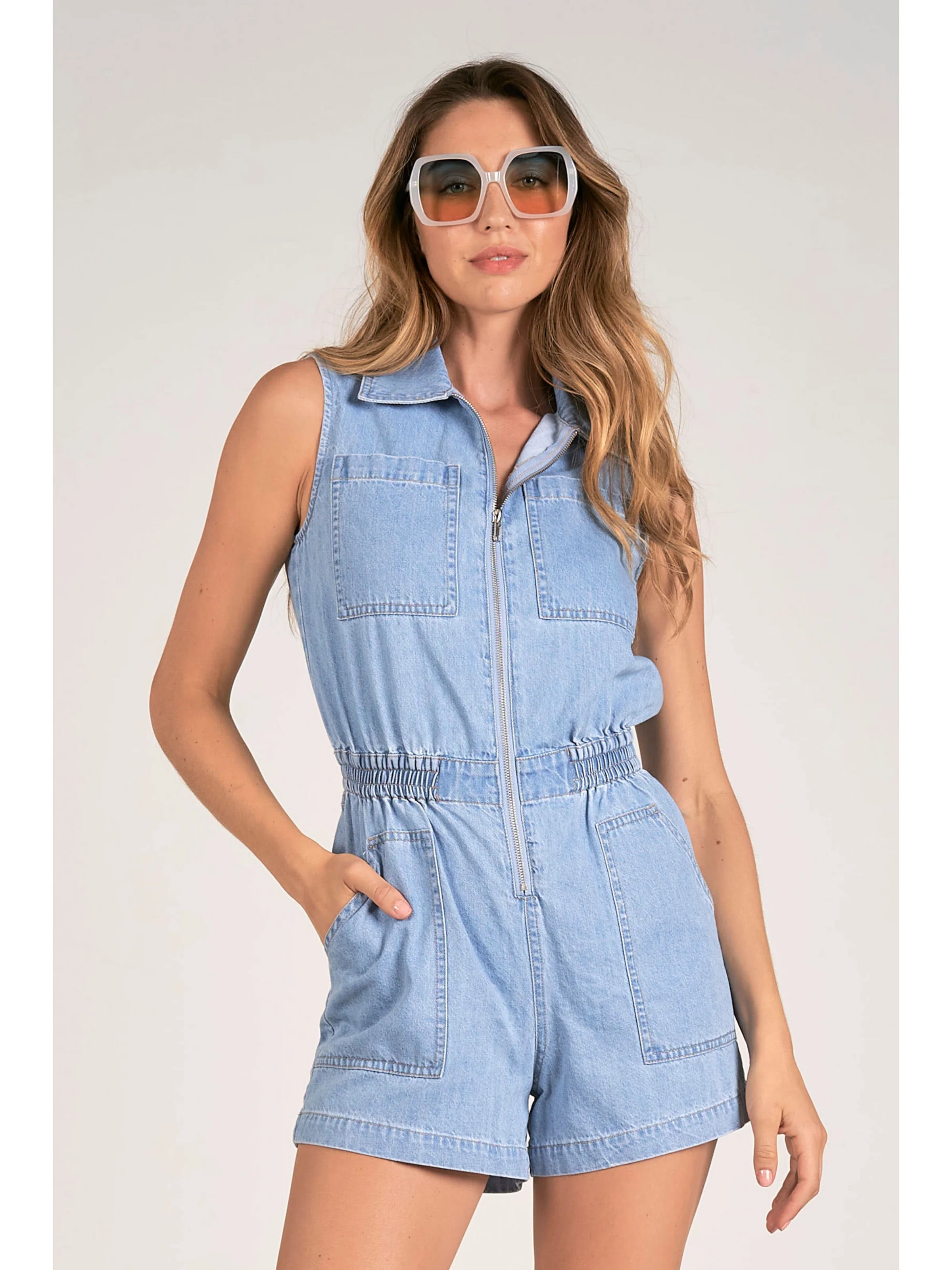 Denim Sleeveless Romper