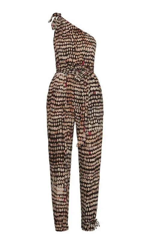 Sandy Dots One-Shoulder Jumpsuit