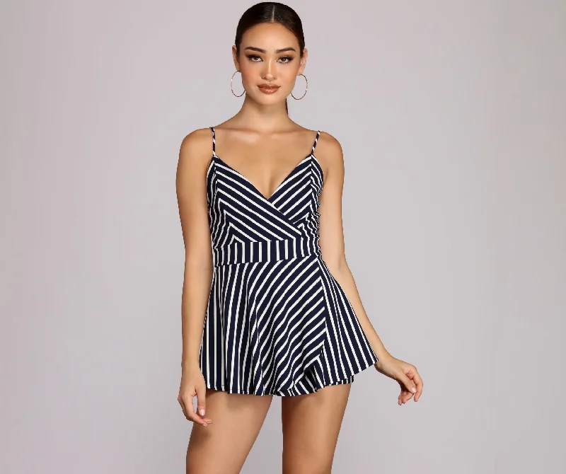 Striped And Sassy Skater Romper