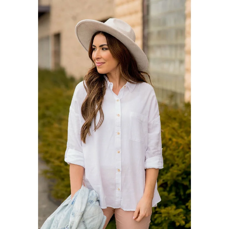 3/4 Sleeve Button Up Blouse