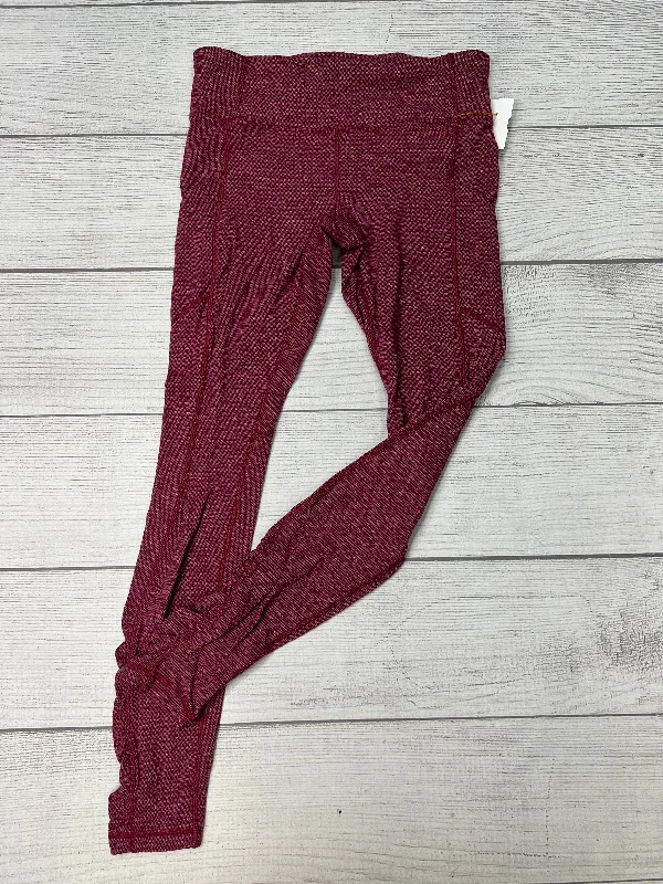 Athletic Leggings By Lululemon In Red, Size: 8