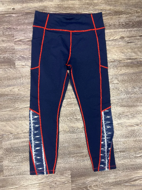 Athletic Leggings Capris By Tuckernuck In Blue & Orange, Size: M