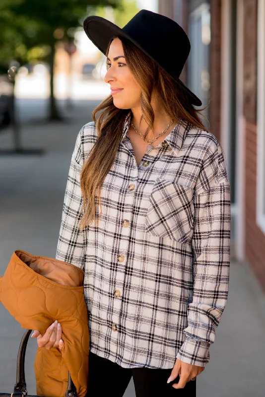 Black & White Plaid Button Up