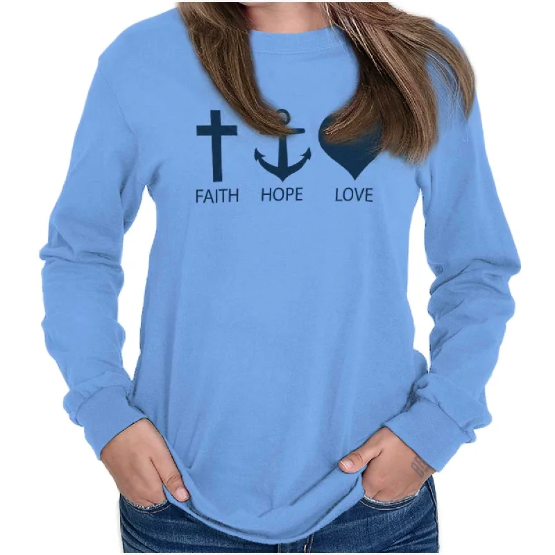 Faith Anchor Love Long Sleeve T Shirt