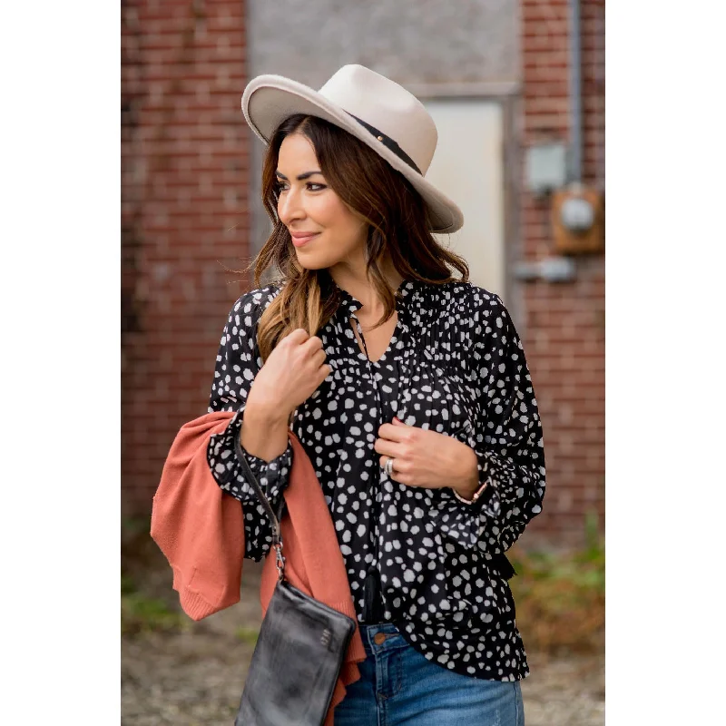 On-the-Go Cheetah Tie Blouse