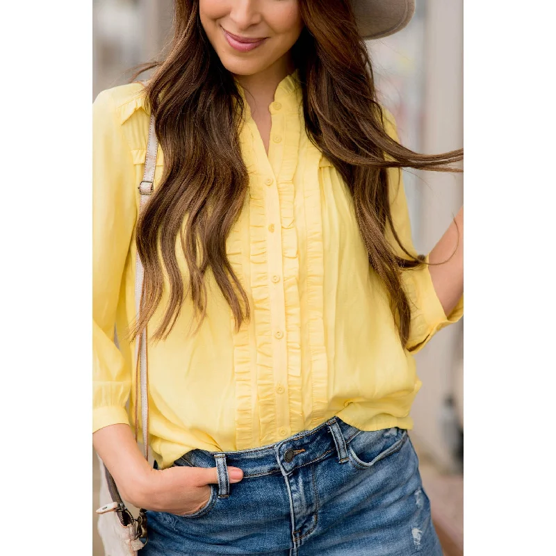 Ruffled Up 3/4 Sleeve Blouse