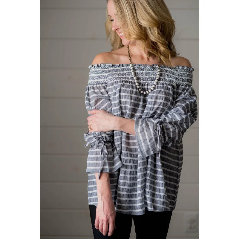 Striped off the Shoulder Blouse