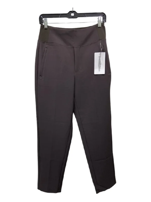 Athleta Size 2 Brown Poly Blend Elastic Waist Straight Pleat Detail Pants