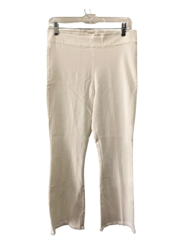 Avenue Montaigne Size 6 White Cotton Denim Frayed Hem Pants