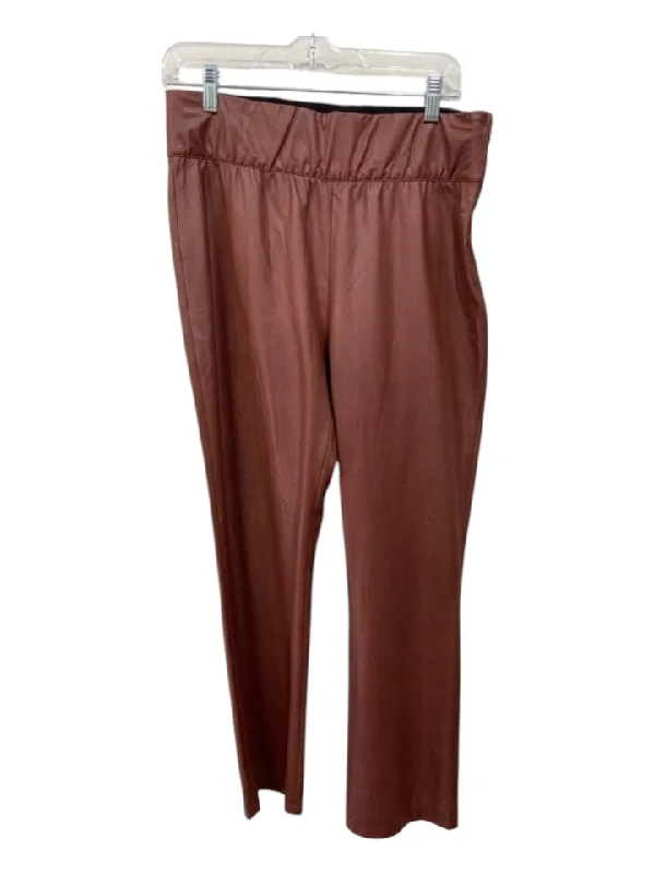 Brochu Walker Size L Brick Red Polyester Blend Elastic Waist Side Zip Pants