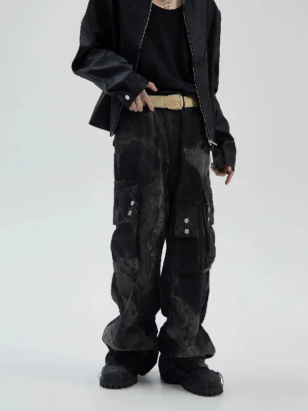 Tie-Dyed Multi-Pocket Cargo Pants