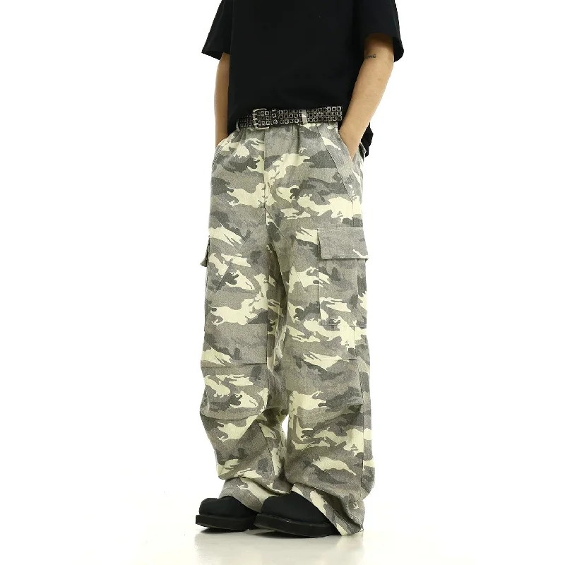 Camouflage Print Cargo Style Pants