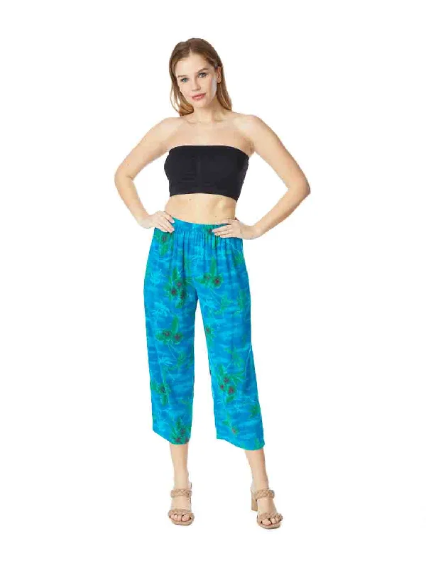 Tianello Print "Maui" TENCEL™ Flood Pant