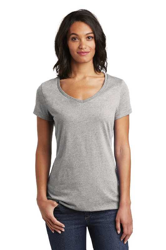 District Womens Very Important Short Sleeve V-Neck T-Shirt - Heather Light Grey