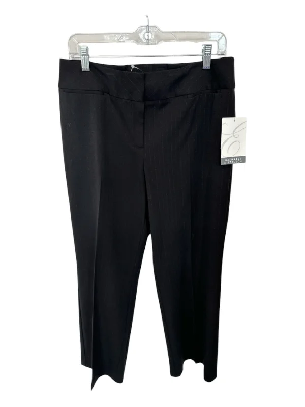 Emma Jones Size 14 Black & Silver Polyester Pinstripe Suit Pants