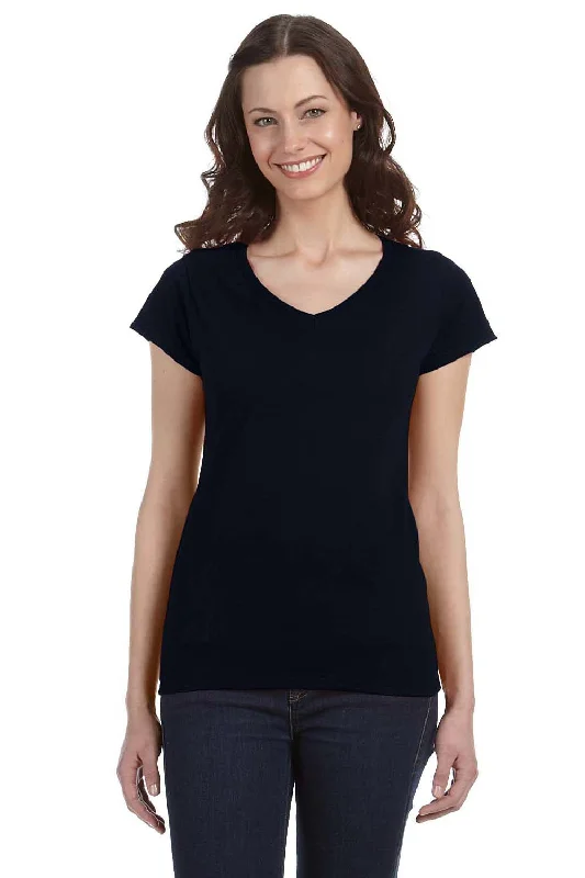 Gildan Womens Softstyle Short Sleeve V-Neck T-Shirt - Black