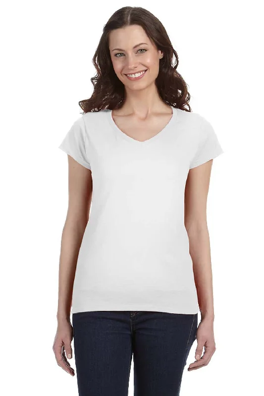 Gildan Womens Softstyle Short Sleeve V-Neck T-Shirt - White