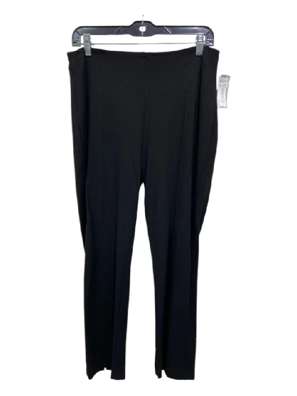 Lysse Size XL Black Viscose Blend Stretch Front Seam Straight Wide Cut Pants