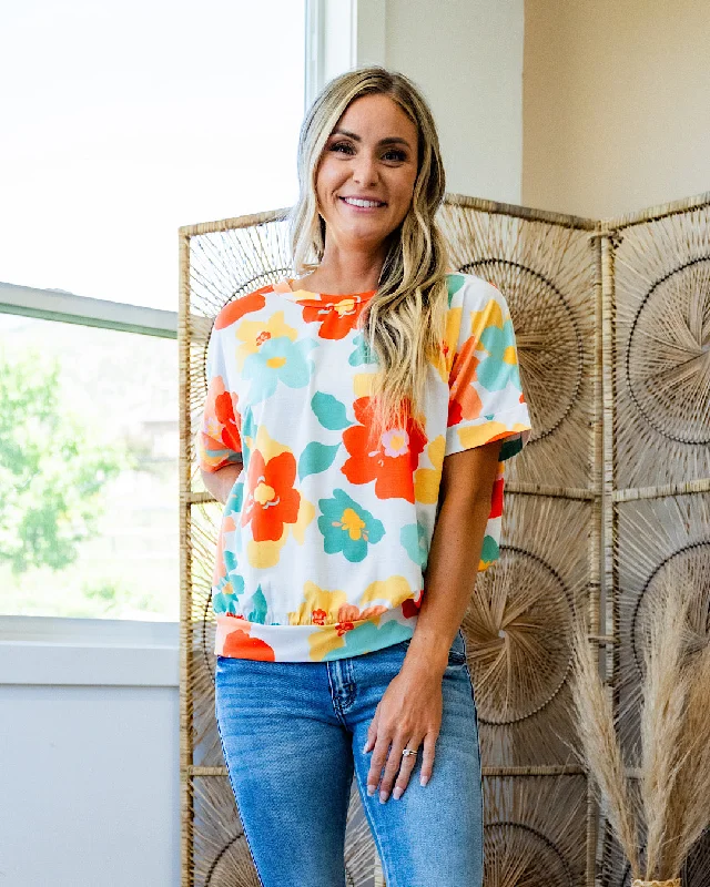 Julie Daisy Top - Coral & Mint FINAL SALE