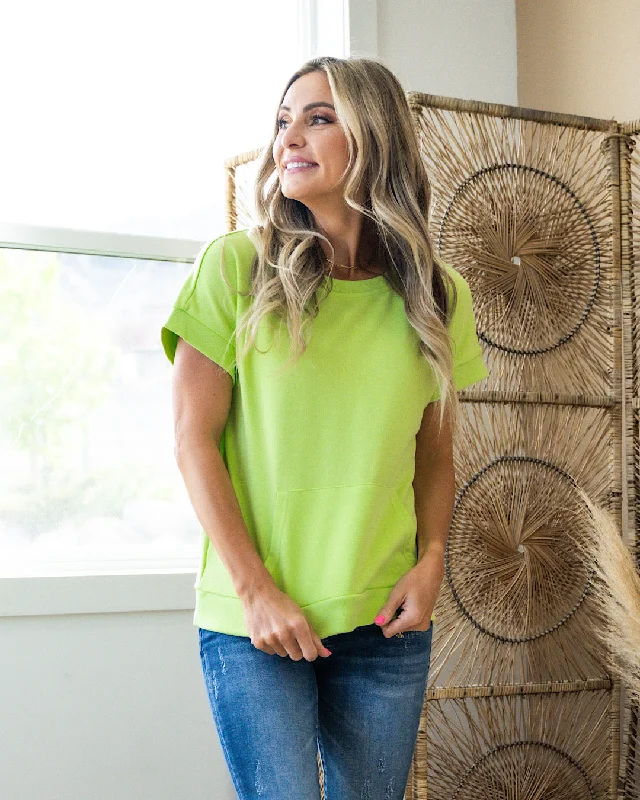 Sabrina Short Sleeve Sweatshirt - Kiwi FINAL SALE