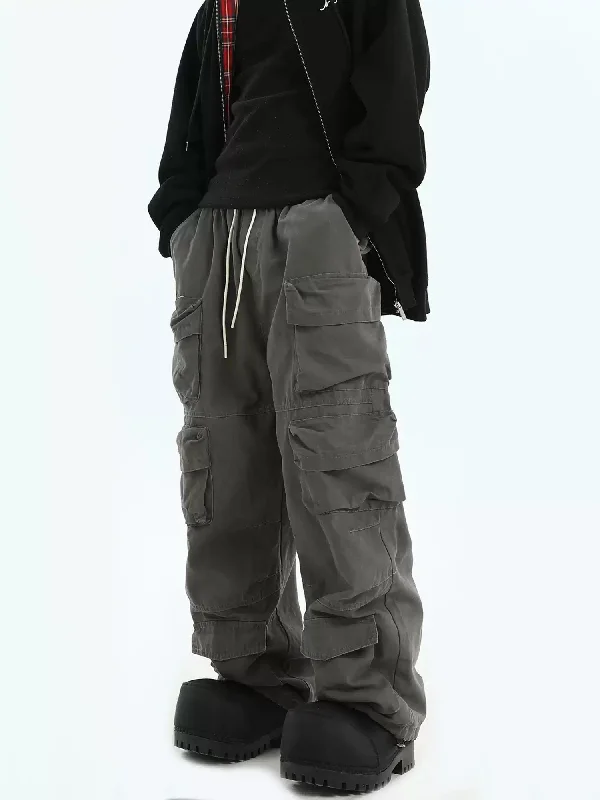 Multi-Pocket Drawstring Cargo Pants