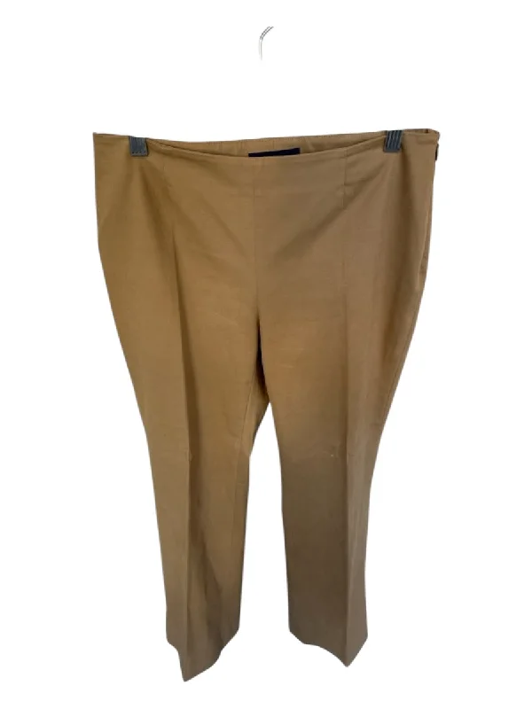 Piazza Sempione Size 44 Khaki Cotton Blend Side Zip Pants