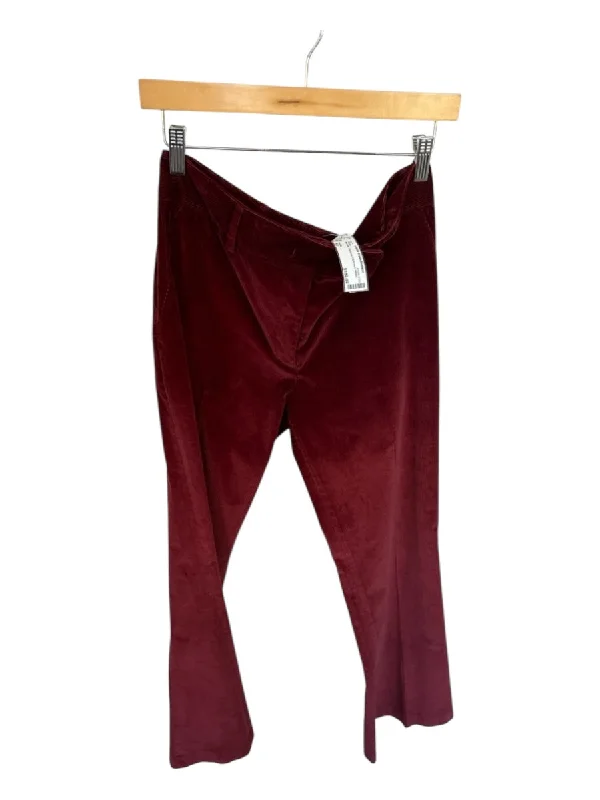 Prada Size 42 Maroon Corduroy Flare Hem Pants