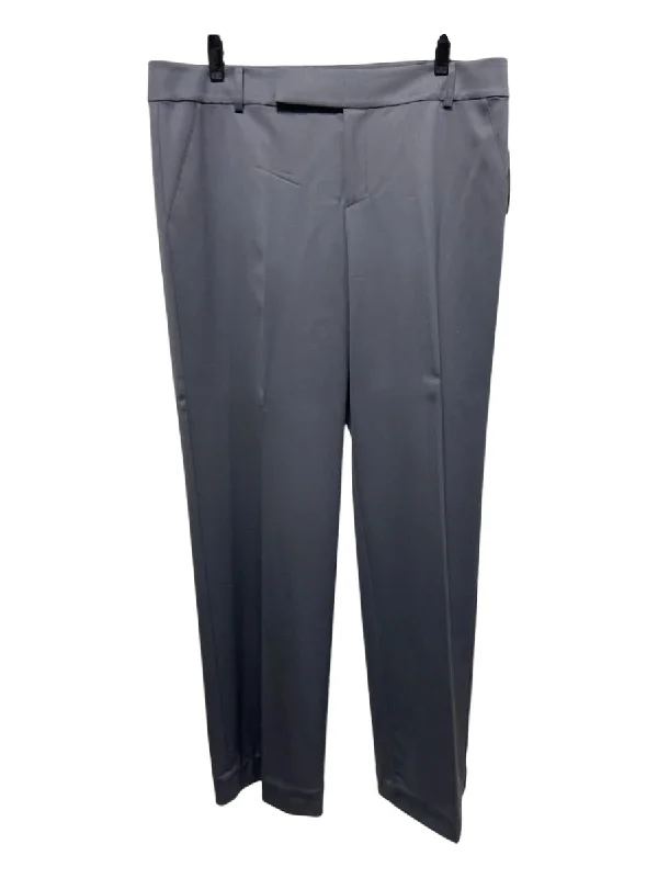 St John Size 10 Gray Rayon Blend Low Rise Pleat Detail Straight Pants