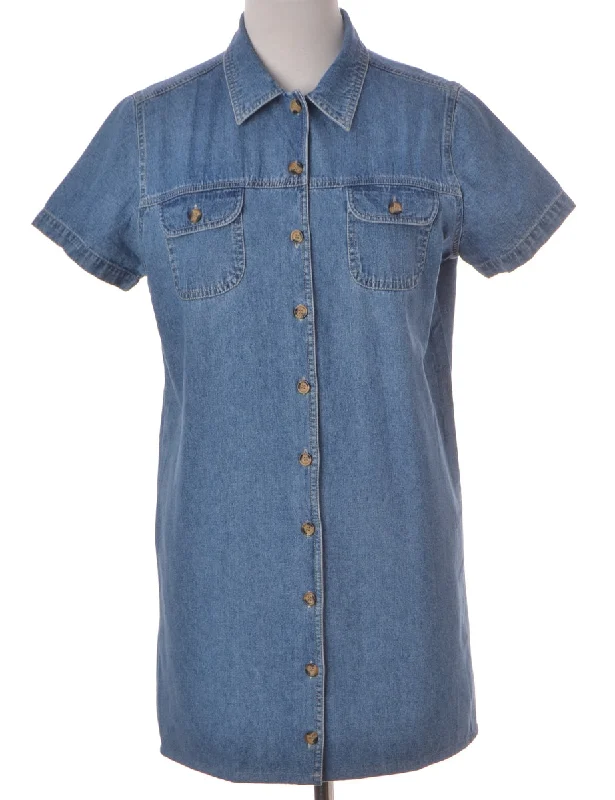 Label Heather Shortened Denim dress