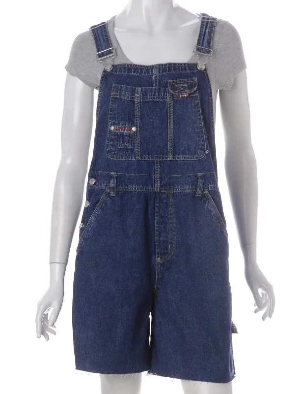 Label Jackie Cropped Denim Dungarees