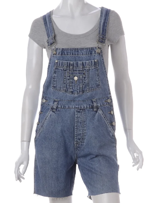 Label Jackie Cropped Denim Dungarees