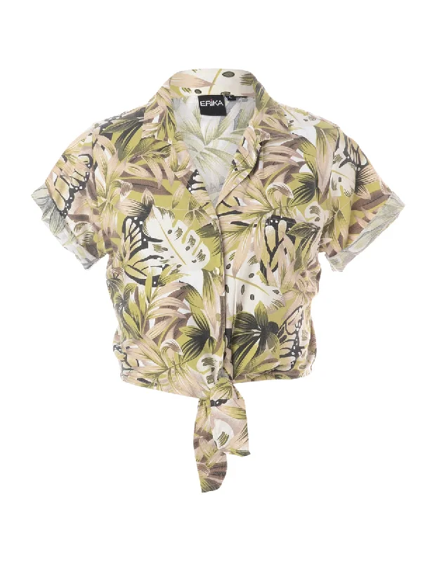 Label Hawaiian Tie Front Shirt