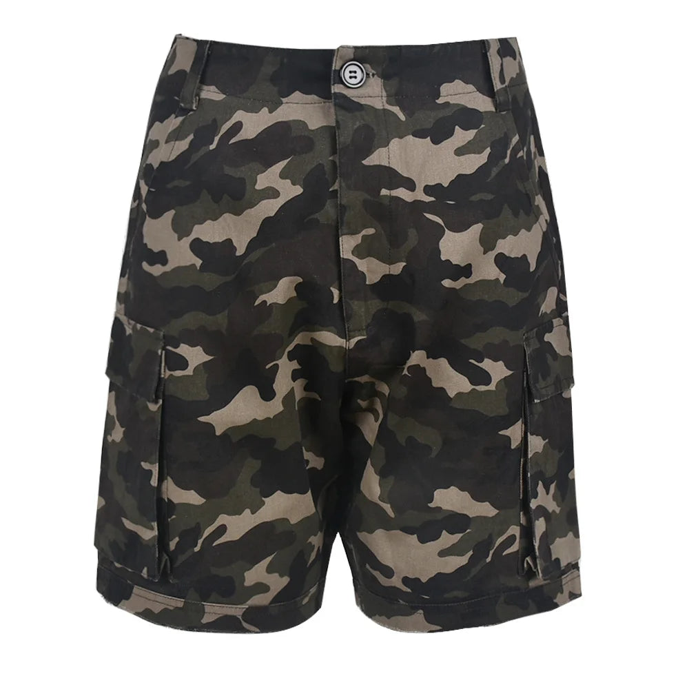 Ladies Camouflage Cotton Blend Bermuda Cargo Shorts